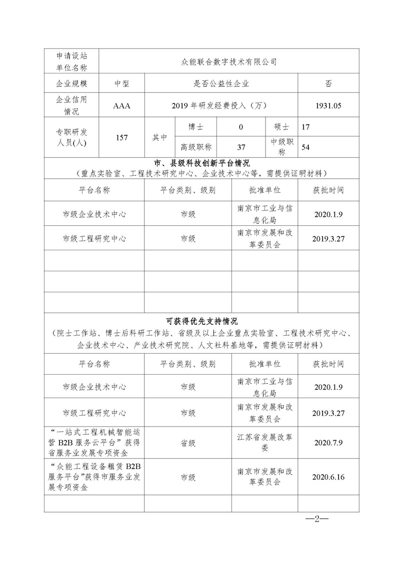 關(guān)于申請2020年江蘇省研究生工作站的公示